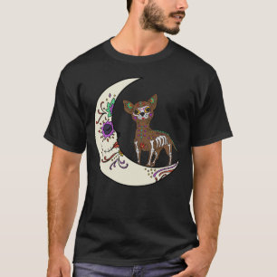 T-shirt Jour De La Mort Chihuahua Sur Le Chien De Lune Chi