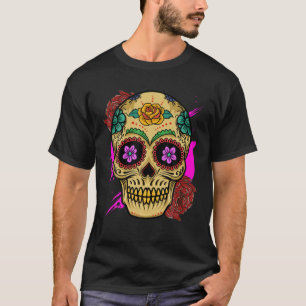 T-shirt Jour De La Mort Couleur Crâne de sucre Costume Ros