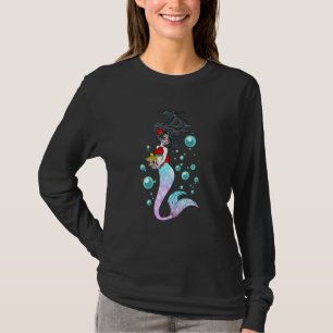 T-shirt Jour De La Mort Sirène Mexicaine Sirène Crâne De S