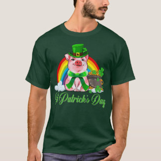 T-shirt Jour de la Saint Patrick 2022 Leprechaun Pig Lover