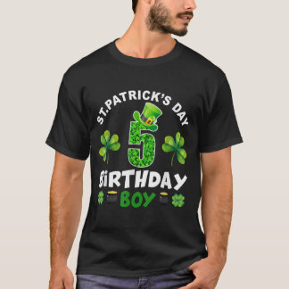 T-shirt Jour de la Saint Patrick 5 ans Anniversaire Garçon
