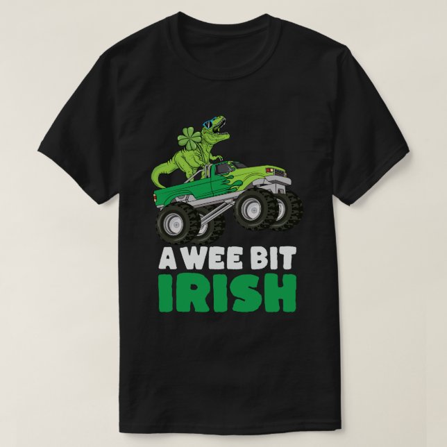T-shirt Jour de la Saint Patrick A Wee Bit Irlandais TRex  (Design devant)