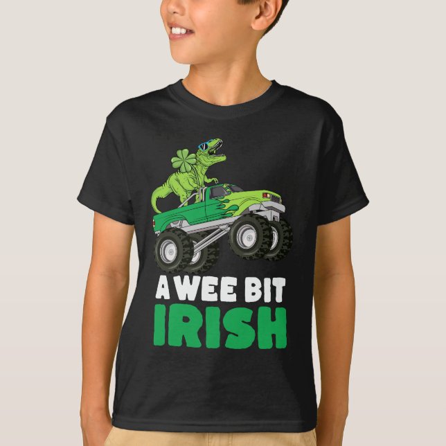 T-shirt Jour de la Saint Patrick A Wee Bit Irlandais TRex  (Devant)