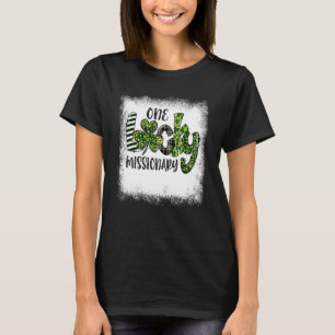 T-shirt Jour de la Saint Patrick blanchi Leopard Une missi