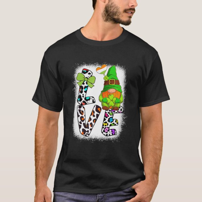 T-shirt Jour de la Saint Patrick blanchi, St patrick Gnome (Devant)