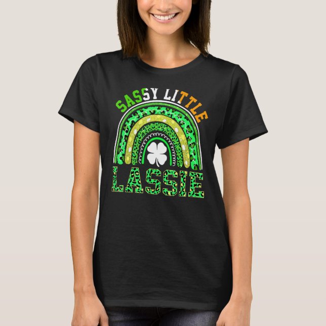 T-shirt Jour de la Saint Patrick Boho Leopard Rainbow Sass (Devant)