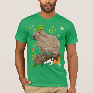 T-shirt Jour de la Saint Patrick Capybara irlandais