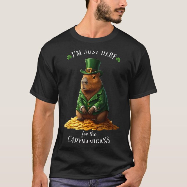 T-shirt Jour de la Saint-Patrick capybara lutin pièces d'o (Devant)