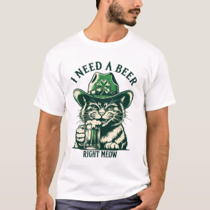 T-shirt Jour de la Saint Patrick Cat Funny-J'Ai Besoin D'U