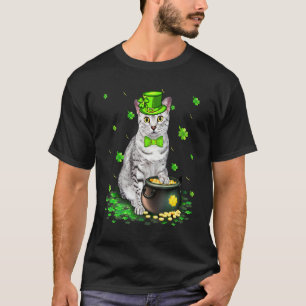 T-shirt Jour de la Saint-Patrick Chat Mau Égyptien Mignon
