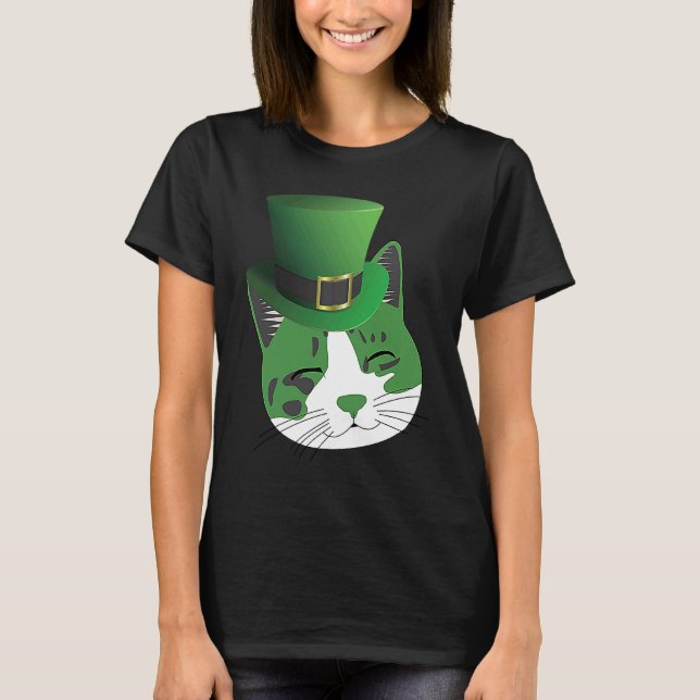 T-shirt Jour de la Saint-Patrick chat mignon (Devant)