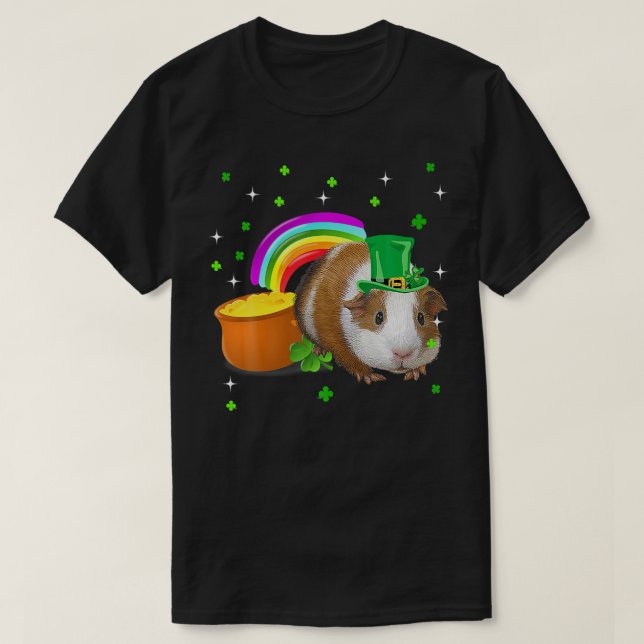 T-shirt Jour de la Saint Patrick Cute Guinée Cochon Shamro (Design devant)