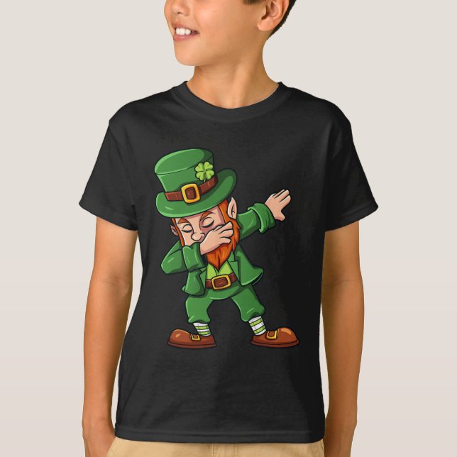 T-shirt Jour de la Saint Patrick Dabbing Leprechaun Irland (Devant)