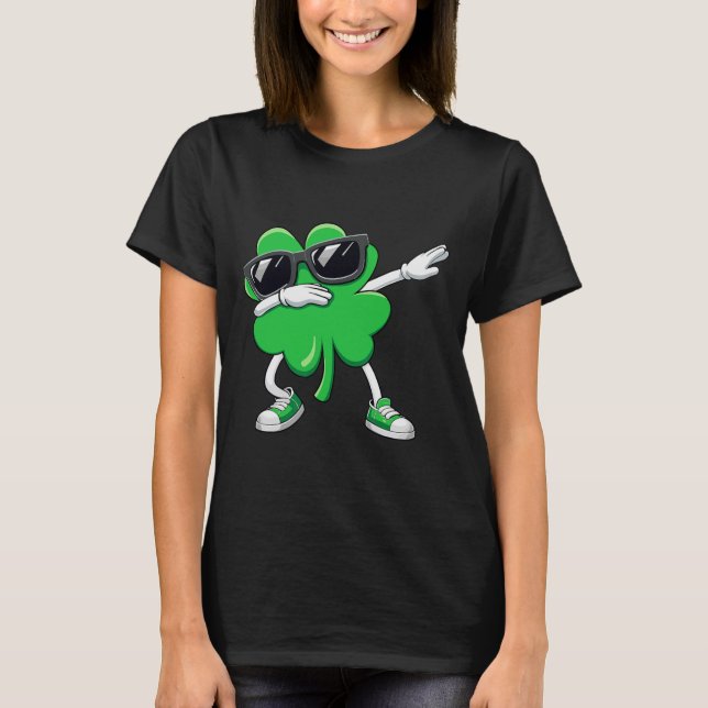T-shirt Jour de la Saint Patrick Dabbing Shamrock Drôle Ga (Devant)