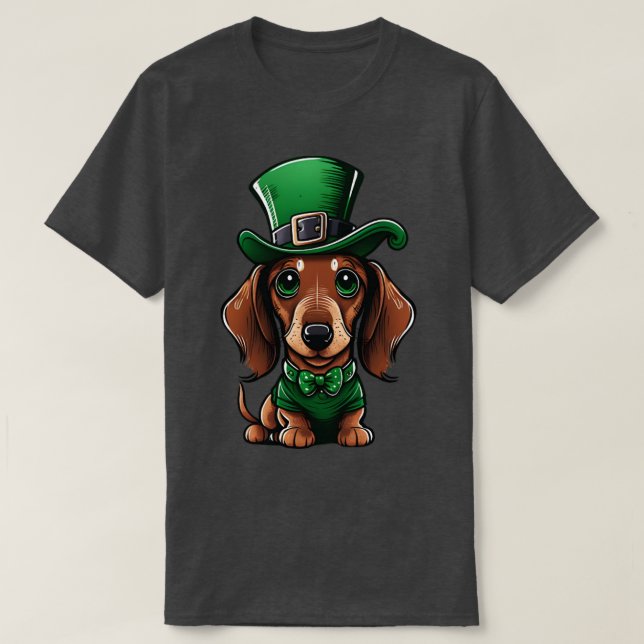 T-shirt Jour de la Saint Patrick Dachshund 17 mars Wiener  (Design devant)