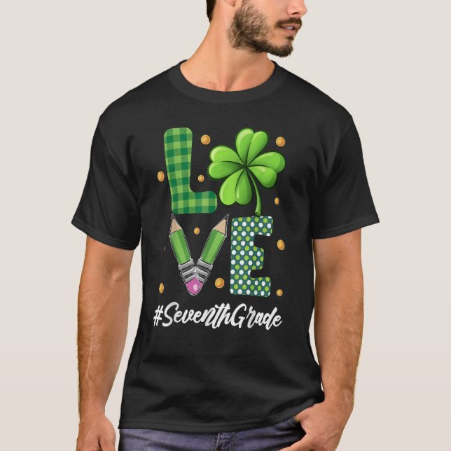 T-shirt Jour de la Saint Patrick de 7e année Enseignant te (Devant)