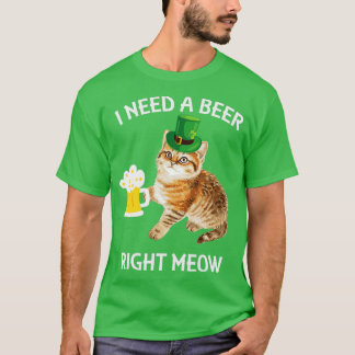 T-shirt Jour de la Saint Patrick de chats de bière irlanda