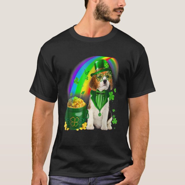 T-shirt Jour de la Saint-Patrick de Chien beagle Irlandais (Devant)