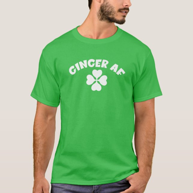 T-shirt Jour de la Saint Patrick de gingembre amusante rou (Devant)