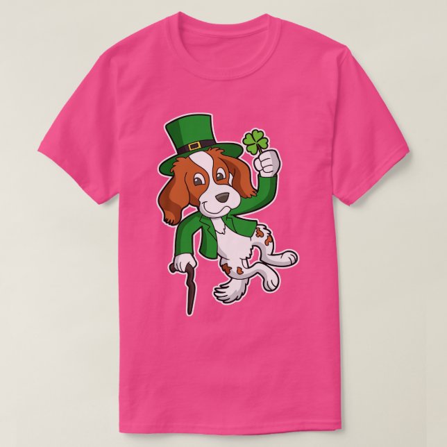 T-shirt Jour de la Saint Patrick de talon de chien Setter  (Design devant)