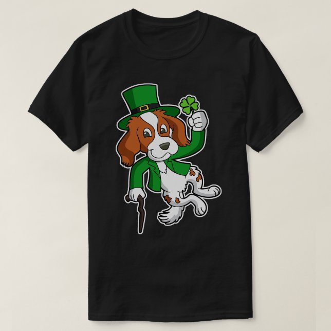 T-shirt Jour de la Saint Patrick de talon de chien Setter  (Design devant)