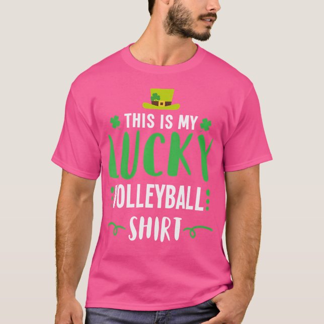 T-shirt Jour de la Saint Patrick de volley-ball chanceux i (Devant)
