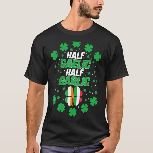 T-shirt Jour de la Saint Patrick demi-gaélique demi-ail ir (Devant)