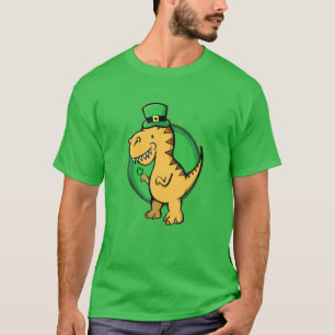 T-shirt Jour de la Saint Patrick Dinosaur Irlandais Drôle 