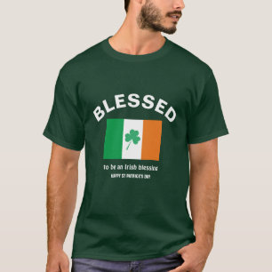 T-shirt Jour de la Saint Patrick Drapeau Irlandais BÉNI 