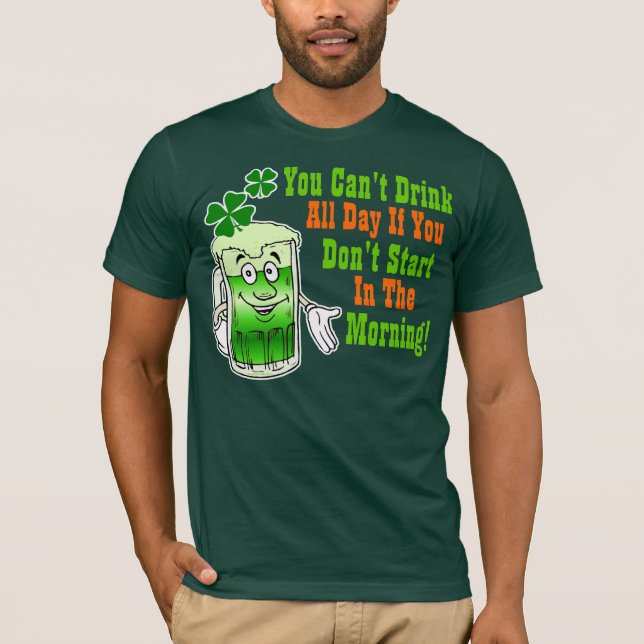 T-shirt Jour de la Saint Patrick drôle buvant l'humour (Devant)