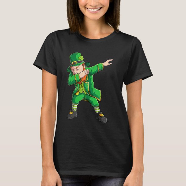 T-shirt Jour de la Saint Patrick drôle, Dabbing Leprechaun (Devant)