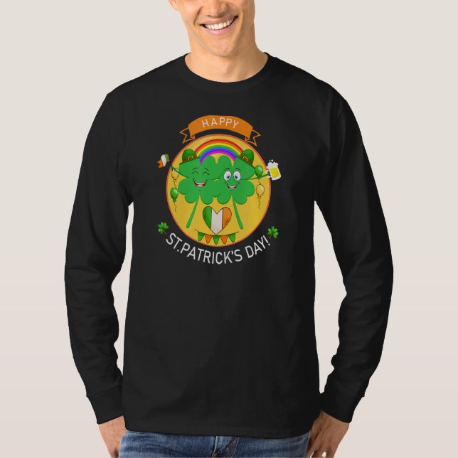 T-shirt Jour de la Saint Patrick Drôle Idée Shamrock Pour  (Devant)