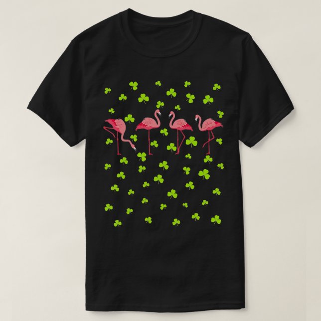 T-shirt Jour de la Saint Patrick Flamant rose irlandais Sa (Design devant)