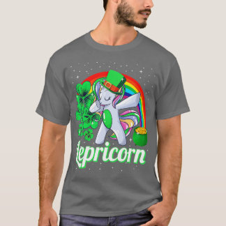 T-shirt Jour de la Saint Patrick Girls Dabbing Unicorn Lep