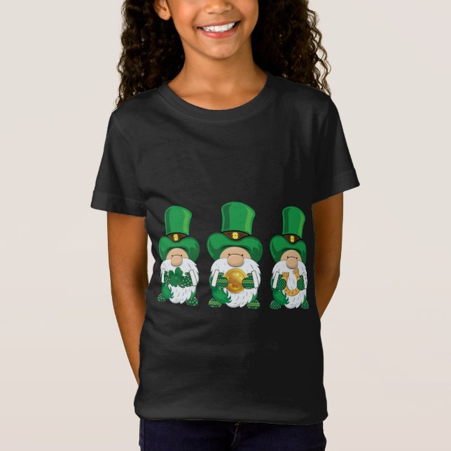 T-Shirt Jour de la Saint Patrick, gnomes verts, irlandais (Devant)
