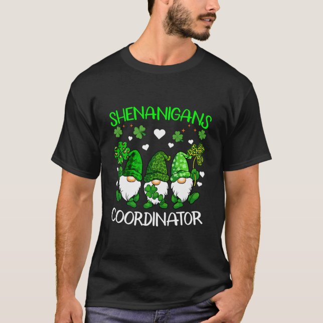 T-shirt Jour de la Saint Patrick Green Gnom, coordinateur  (Devant)