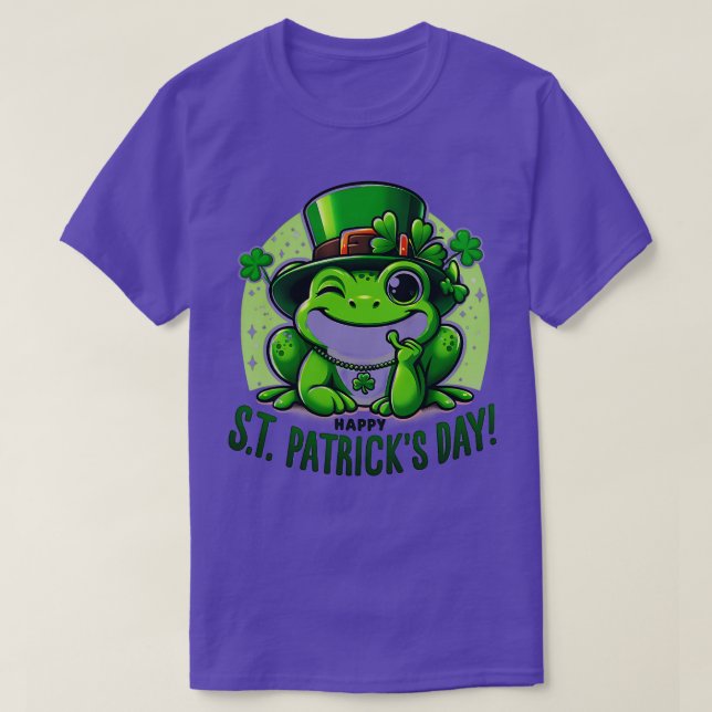 T-shirt Jour de la Saint Patrick Grenouille Face Saint Pat (Design devant)