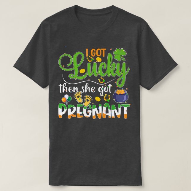 T-shirt Jour de la Saint Patrick Grossesse Faire-part J'Ai (Design devant)