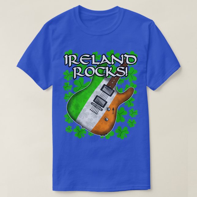 T-shirt Jour de la Saint Patrick Guitare Drapeau irlandais (Design devant)