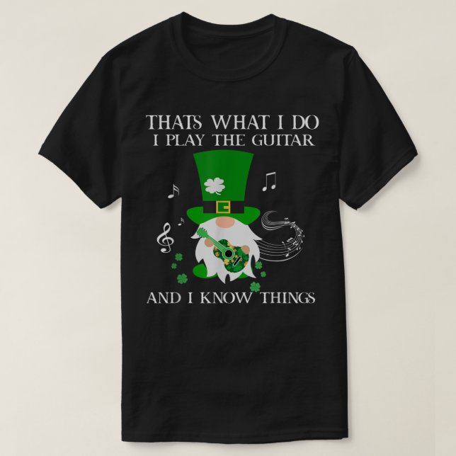 T-shirt Jour de la Saint Patrick Guitare Hommes Musique Fe (Design devant)