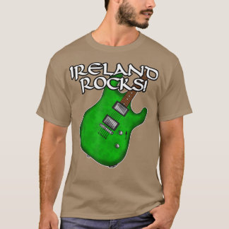 T-shirt Jour de la Saint Patrick Guitare Irlande Rocks Ele