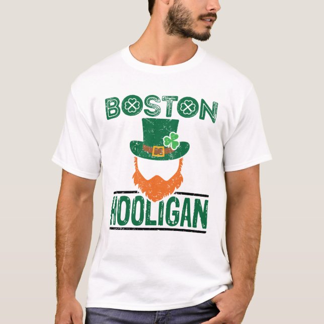 T-shirt Jour de la Saint Patrick hooligan de Boston (Devant)