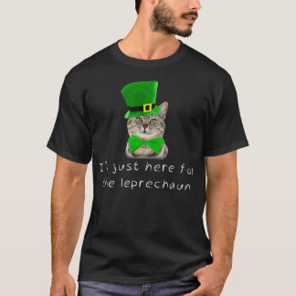 T-shirt Jour de la Saint Patrick Irlandais Chat ici Leprec