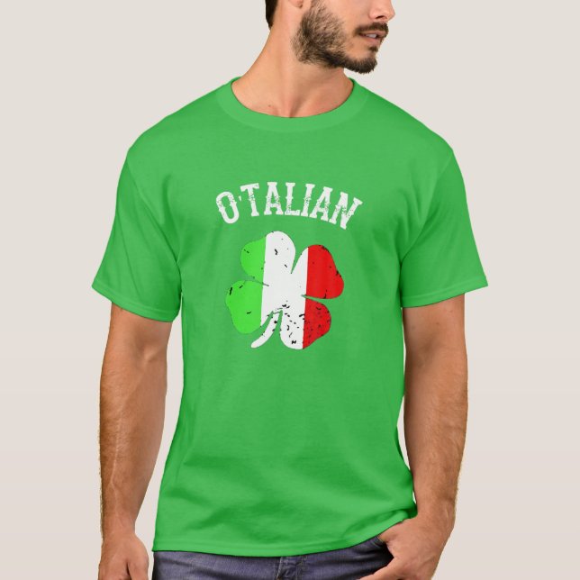 T-shirt Jour de la Saint Patrick italienne O'talian Italia (Devant)