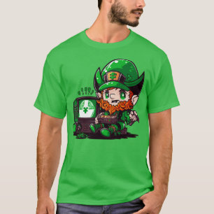 T-shirt Jour de la Saint Patrick Jeu Vidéo Shirt Gamer Lep