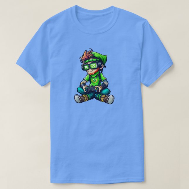 T-shirt Jour de la Saint Patrick Jeu Vidéo Shirt Gamer Lep (Design devant)