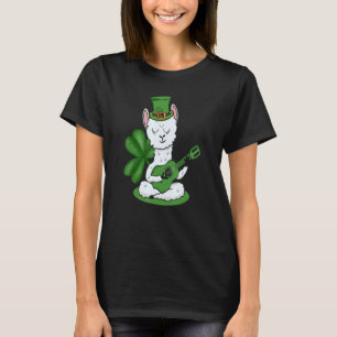 T-shirt Jour de la Saint Patrick Llama Jouer Guitare Relax