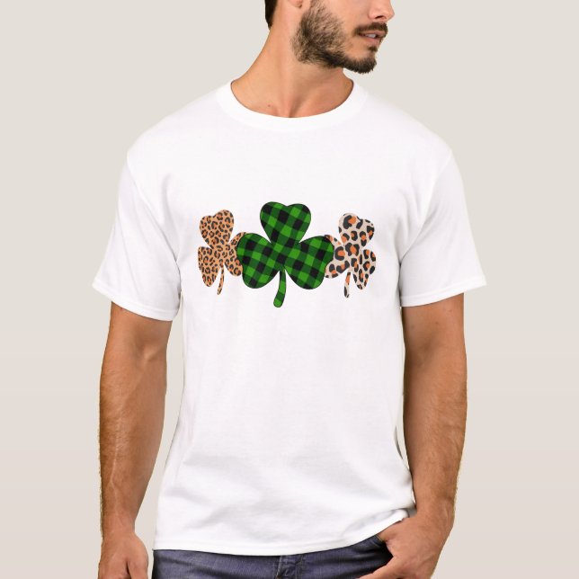 T-shirt Jour de la Saint Patrick Lucky Irish Green Plaid S (Devant)