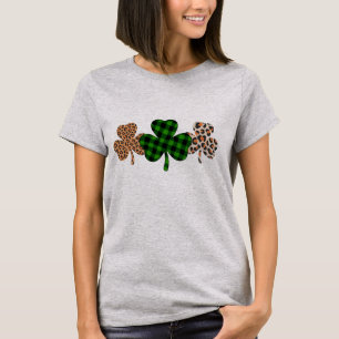 T-shirt Jour de la Saint Patrick Lucky Irish Green Plaid S