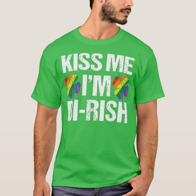 T-shirt Jour de la Saint Patrick M'Embrasse Im Birish Bise (Devant)
